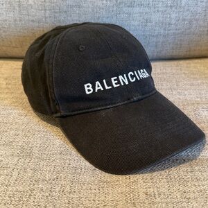 Balenciaga Wardrobe Black Baseball Cap Classic Embroidered Logo *CoA Included